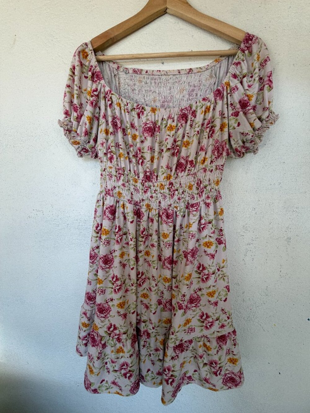Ruffled Edge, Flower Pattern, Sun Dress